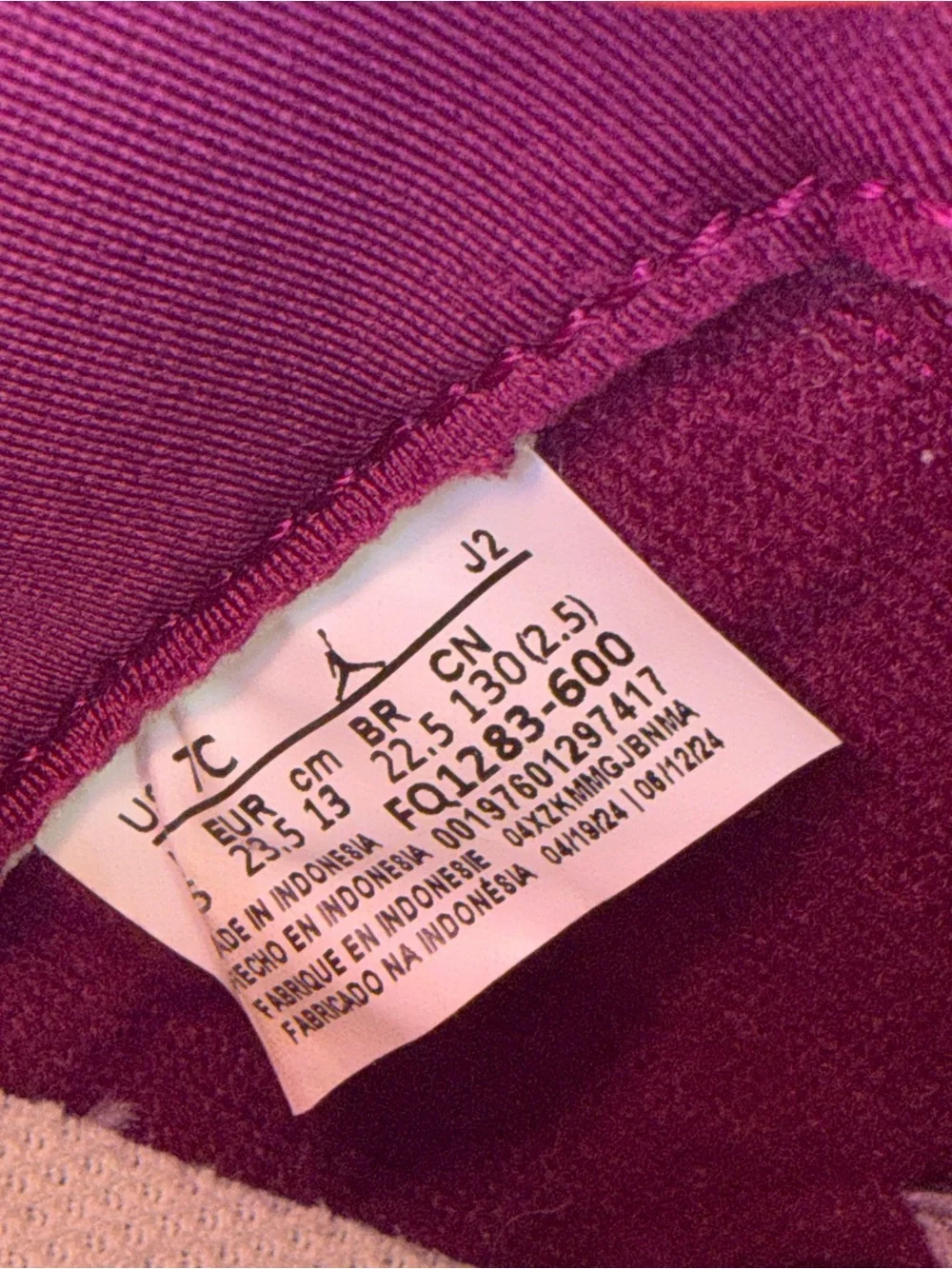 Nike Kids Pink and Burgundy Low-Top Sneaker